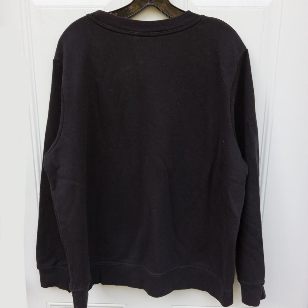 Halloween Pumpkin Black Cat Black Crewneck Sweatshirt Size XL - Picture 4 of 5